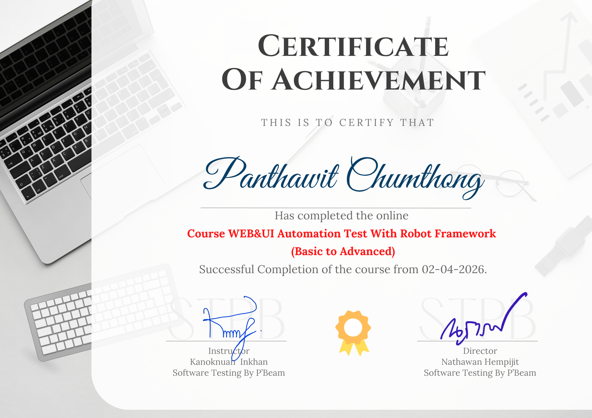 Automation Test Basic to Advanced certificate